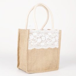 復古蕾絲黃麻購物袋-客製化手提袋