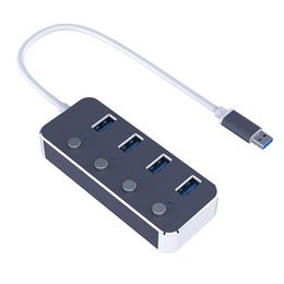 USB 3.0接口HUB集線器-4USB-鋁合金材質-獨立開關