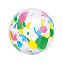 沙灘球-PVC半透明水彩風格充氣沙灘球-客製化印刷logo