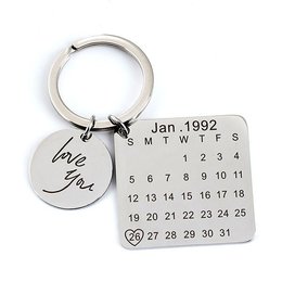 月曆金屬鑰匙圈-可訂製日期