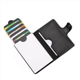 RFID防盜卡片夾-手拉式PU皮革+鋁製卡套