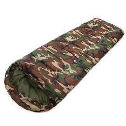 單人迷彩戶外睡袋-190T聚酯纖維+PP棉睡袋