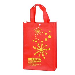 不織布購物袋-厚度100G-W23xH42xD11.5cm-雙面單色印刷-含釦子-推薦款