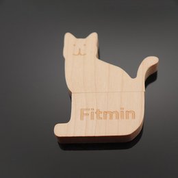 可愛貓咪造型木製隨身碟