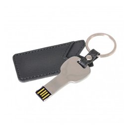 皮製隨身碟-鑰匙造型USB-金屬環