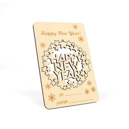 明信片-木製立體明信片-新年節慶賀卡-可客製化印刷logo