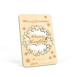 明信片-木製立體明信片-聖誕節慶賀卡-可客製化印刷logo