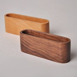 質感圓角木製名片盒