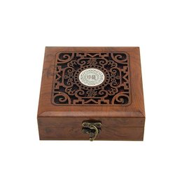 禮品盒-中式古典木雕方形禮品盒-可客製化印刷logo