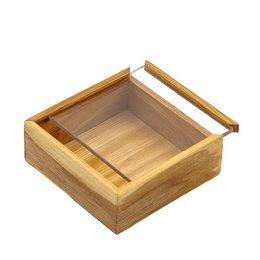 禮品盒-透明壓克力滑動式松木禮品盒-可客製化印刷logo