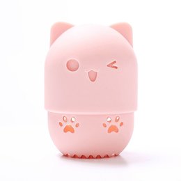 矽膠美妝蛋收納盒-貓咪造型