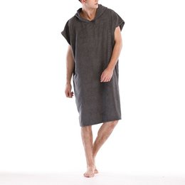 素面款斗篷沙灘毛巾衣-超細纖維連帽浴巾