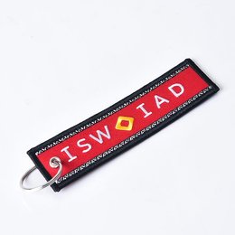 布條鑰匙圈-尺寸13x3.5cm電繡斜紋布鑰匙圈-東華大學