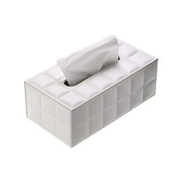 PU長方形白色面紙盒