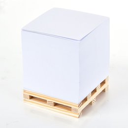 方型紙磚-7.5x7.5x7.5cm空白無印刷-附棧板便利貼