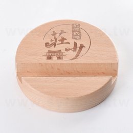 木製手機架-圓形造型-可印刷logo