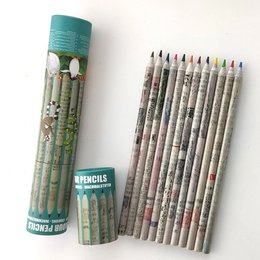 12色環保再生報紙色鉛筆
