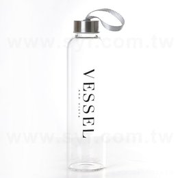 廣告玻璃隨手杯-600ml轉蓋設計玻璃瓶加布套-圓筒紙盒包裝