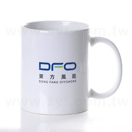 350ml馬克杯-全白半陶瓷馬克杯-可客製化印刷企業LOGO或宣傳標語(同59AA-0002)