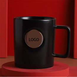 400ml銅片馬克杯-可客製化銅片logo