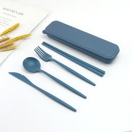 小麥桔梗餐具4件組-筷.叉.匙.刀-附小麥收納盒-預算1萬元內
