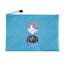 B5單層拉鍊袋-足球紋牛津布+PVC材質W29xH21cm-單面彩色印刷
