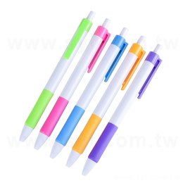 白管彩色膠套原子筆-按壓式廣告筆-可客製化印刷logo