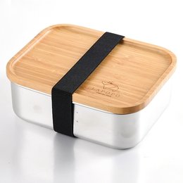 單層兩格木製餐盒-304不鏽鋼餐盒