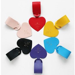 皮革心形行李牌-可客製印刷LOGO