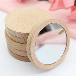 環保便攜木質化妝鏡-可客製LOGO