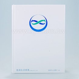 筆記本-尺寸25K珠光白色柔紋皮精裝-封面燙印-客製化記事本