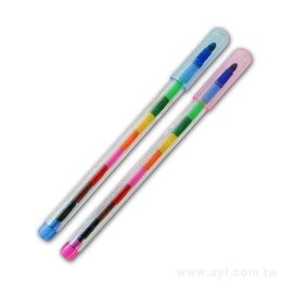 色鉛筆-彩虹11色筆芯環保禮品-透明筆管替換式廣告筆-採購訂製贈品筆