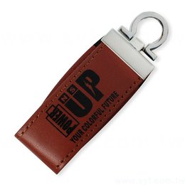 皮製隨身碟-鑰匙圈禮贈品USB-金屬皮環革材質隨身碟-客製隨身碟容量-採購訂製印刷推薦禮品