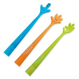 造型廣告筆-手指彎曲筆管環保禮品-單色原子筆-三款筆桿可選-採購批發製作贈品筆