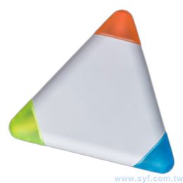 三角形造型三色螢光筆-開蓋式螢光筆-可客製化印刷logo