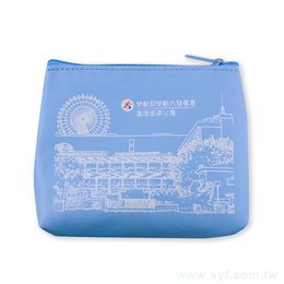 零錢包-PU皮料防水拉鍊袋W13.5xH10.5xD2.5cm-單色網版印刷-可印刷logo