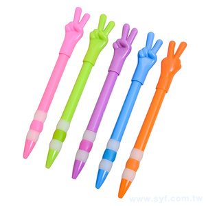 手勢造型單色廣告筆-按壓式原子筆-小YA筆