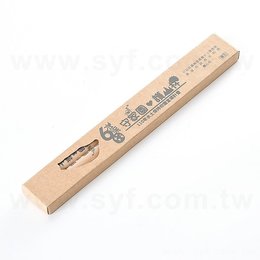原木鉛筆3入單色印刷套組(含紙盒印刷)-圓型臺灣造型開窗紙盒-客製化廣告印刷環保贈品筆