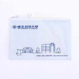 單層拉鍊袋-透明PVC網格W25xH16.5cm-單面單色印刷-可印刷logo