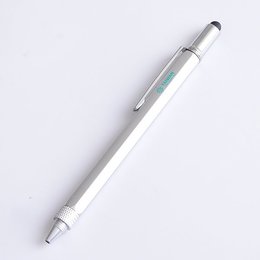 觸控筆-旋轉式測量尺-塑膠筆管原子筆可印刷logo