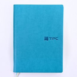 時尚壓紋工商日誌-尺寸10.5x15cm直式PU筆記本-可訂製內頁及客製化加印LOGO-藍綠