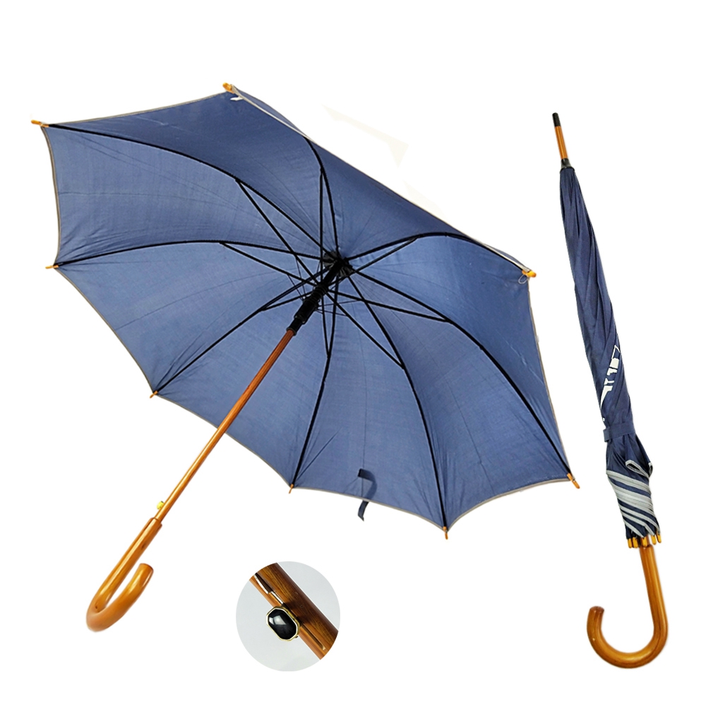 傘徑100cm,190T聚酯纖維/春亞紡,J型木製手把,8骨,自動廣告傘