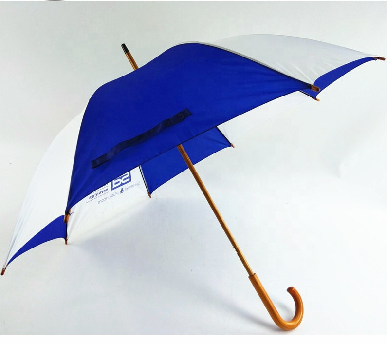 傘徑100cm,190T聚酯纖維/春亞紡,J型木製手把,8骨,手動廣告傘