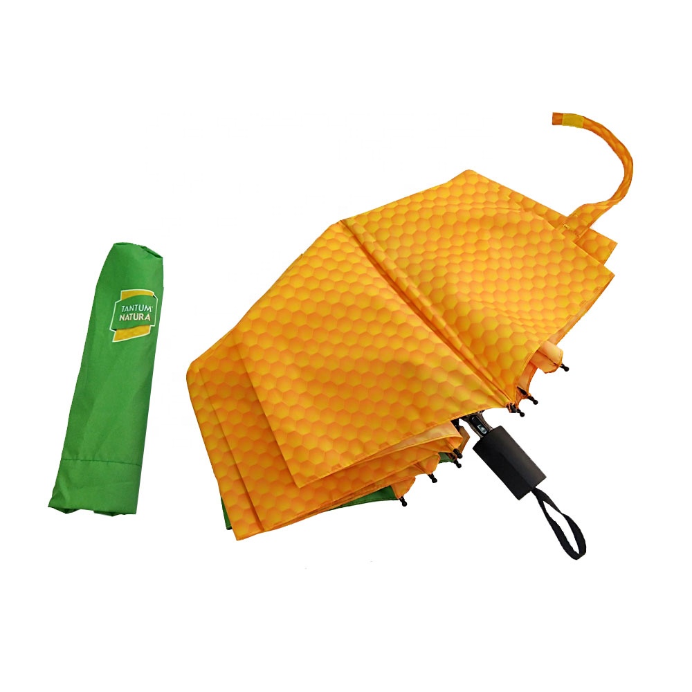 傘徑96cm,190T聚酯纖維/春亞紡橡膠手把,8骨摺疊廣告傘